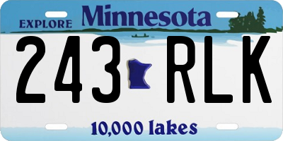 MN license plate 243RLK