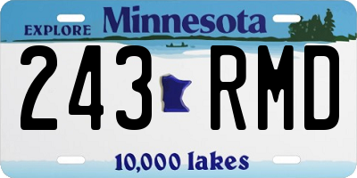 MN license plate 243RMD