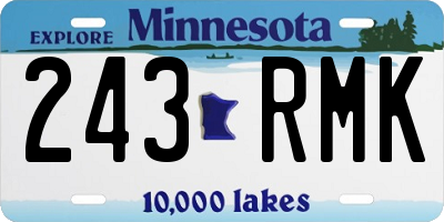MN license plate 243RMK