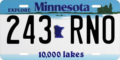MN license plate 243RNO
