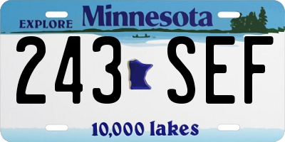 MN license plate 243SEF