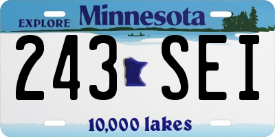 MN license plate 243SEI