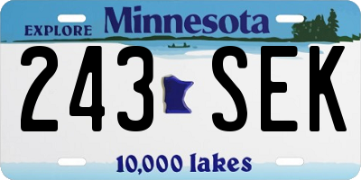 MN license plate 243SEK