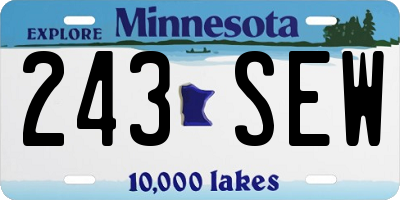 MN license plate 243SEW