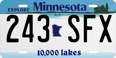 MN license plate 243SFX