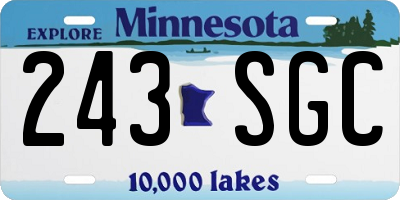 MN license plate 243SGC
