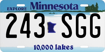 MN license plate 243SGG