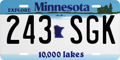MN license plate 243SGK