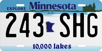 MN license plate 243SHG