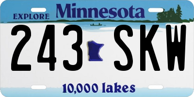 MN license plate 243SKW