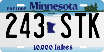 MN license plate 243STK