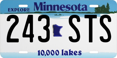 MN license plate 243STS