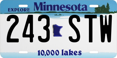 MN license plate 243STW