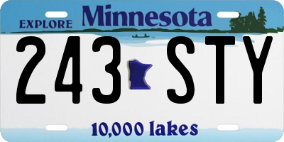 MN license plate 243STY