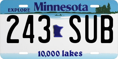 MN license plate 243SUB