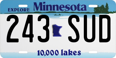 MN license plate 243SUD