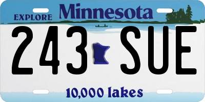 MN license plate 243SUE