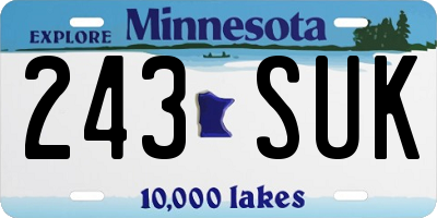 MN license plate 243SUK