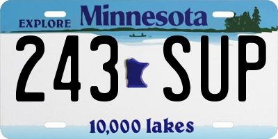MN license plate 243SUP
