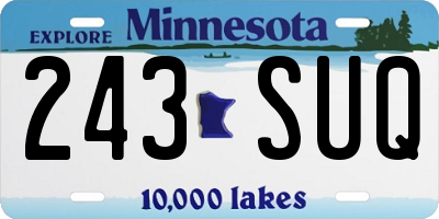 MN license plate 243SUQ