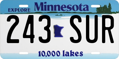 MN license plate 243SUR