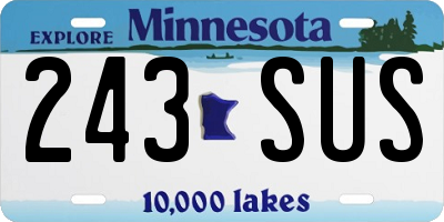 MN license plate 243SUS