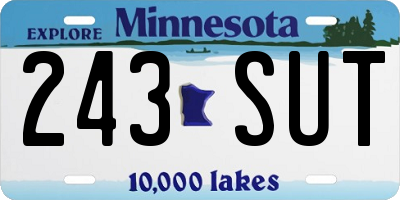 MN license plate 243SUT