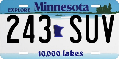 MN license plate 243SUV