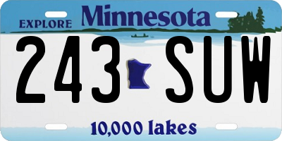 MN license plate 243SUW