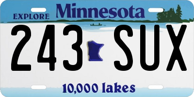 MN license plate 243SUX