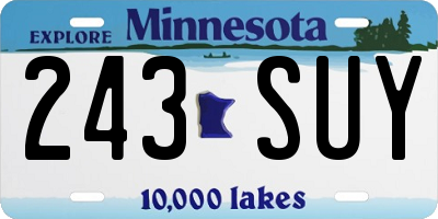 MN license plate 243SUY