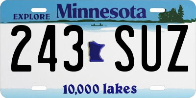 MN license plate 243SUZ