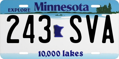 MN license plate 243SVA
