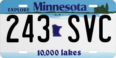 MN license plate 243SVC