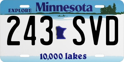 MN license plate 243SVD