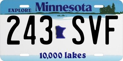 MN license plate 243SVF
