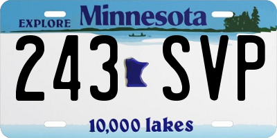 MN license plate 243SVP