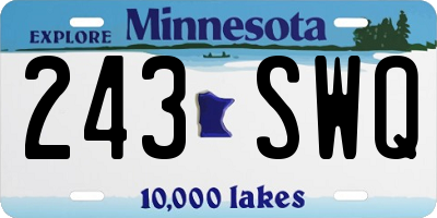 MN license plate 243SWQ