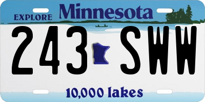 MN license plate 243SWW