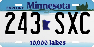 MN license plate 243SXC