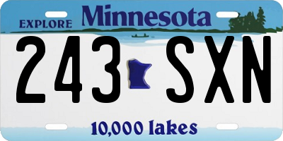 MN license plate 243SXN