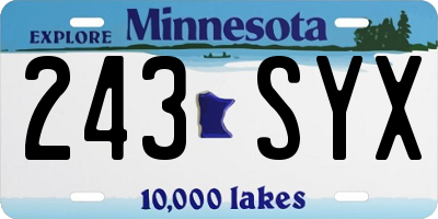 MN license plate 243SYX