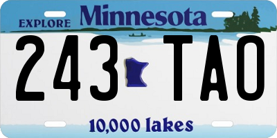 MN license plate 243TAO