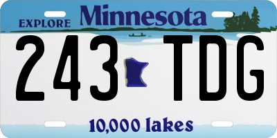 MN license plate 243TDG