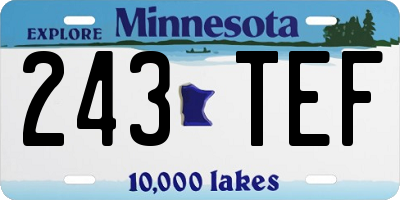 MN license plate 243TEF