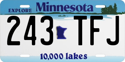 MN license plate 243TFJ