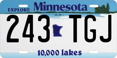MN license plate 243TGJ