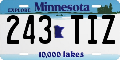 MN license plate 243TIZ