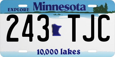 MN license plate 243TJC