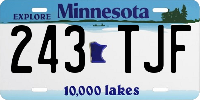 MN license plate 243TJF